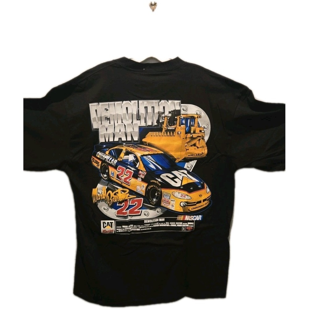 NASCAR Demolition Man Ward Burton CAT Racing‎ T Shirt Vintage Men's XL
